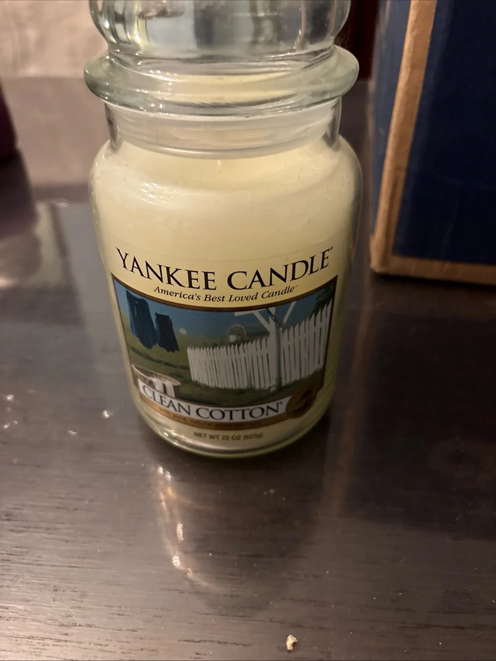Yankee Candle Clean Cotton Jar Candle - White, Blue, Green